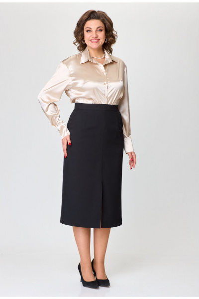 Классическая черная юбка-карандаш с карманами и разрезом VIPPRIMO 117 - фото 1