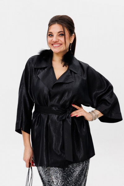 Платье-комбинация из пайеток с разрезом и регулируемыми бретелями Anelli 1507 струящийся_водопад - фото 6