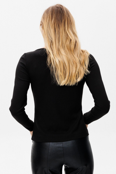 Джемпер женский приталенного силуэта из трикотажа PRATA wear S025 черный - фото 6