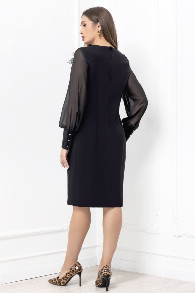 Платье футляр с воздушными рукавами и цветком Gold Style 2691 - фото 8