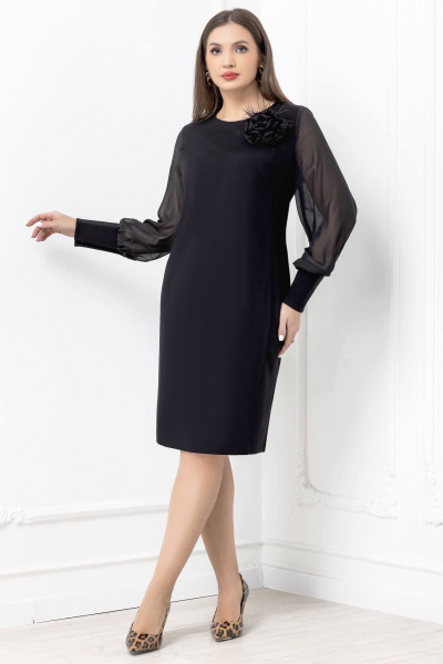 Платье футляр с воздушными рукавами и цветком Gold Style 2691 - фото 2