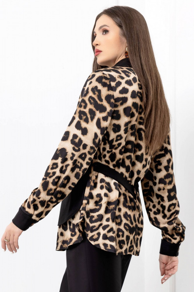 На каждый день черный комплек с брюками и блузой из текстиля Gold Style 2695 - фото 5