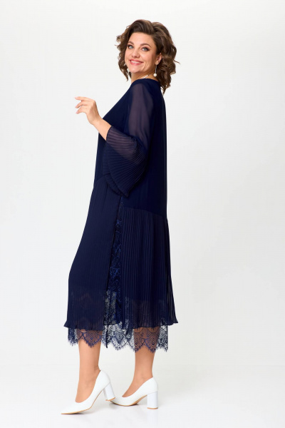 Платье с плиссе и гипюром в стильном дизайне Solomeya Lux 965C - фото 2