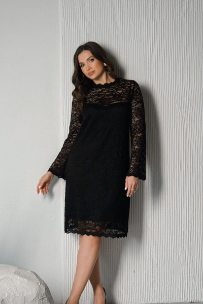Платье из кружевного А-силуэта на подкладке Verita 2339.1 - фото 10