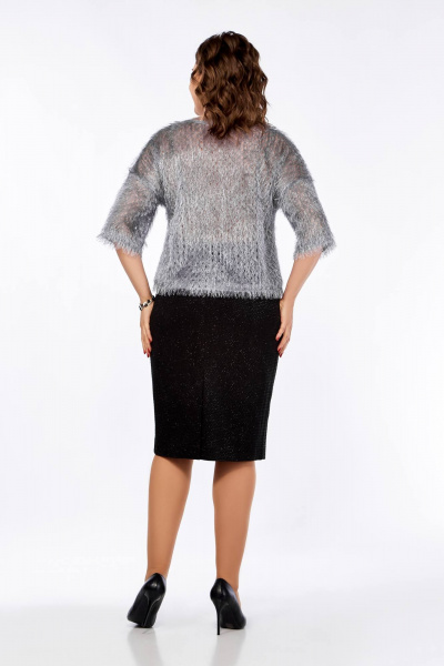 Нарядная блузка из ткани с бахромой и 3/4 рукавом Ольга Стиль Л-417 - фото 3