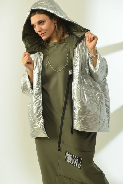 Куртка GRATTO 7007 серебристый - фото 5