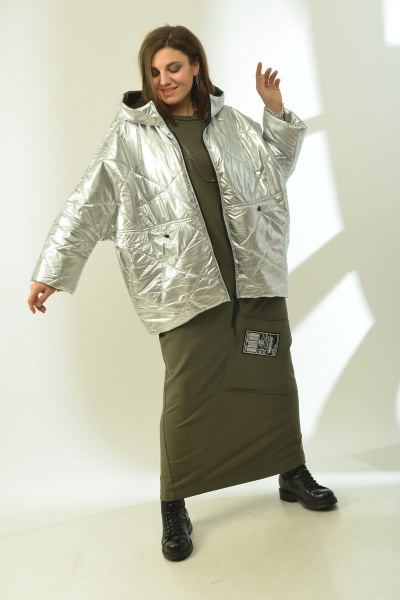 Куртка GRATTO 7007 серебристый - фото 4