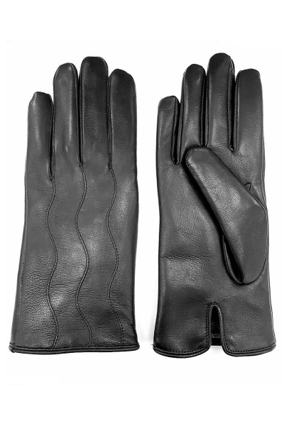 Модные кожаные перчатки на зиму черного цвета ACCENT 876 черный - фото 1