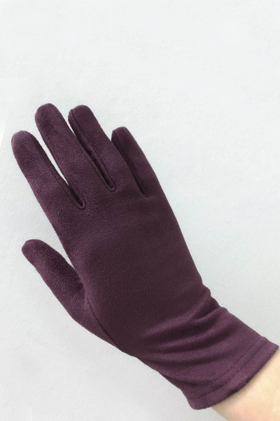 Красные трикотажные перчатки без подкладки ACCENT 1711б бордовый - фото 3