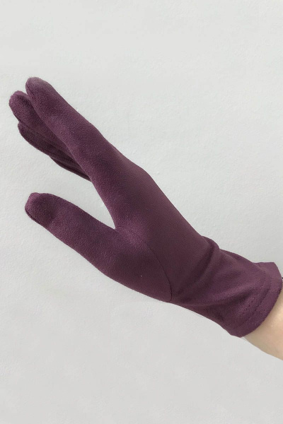 Красные трикотажные перчатки без подкладки ACCENT 1711б бордовый - фото 2