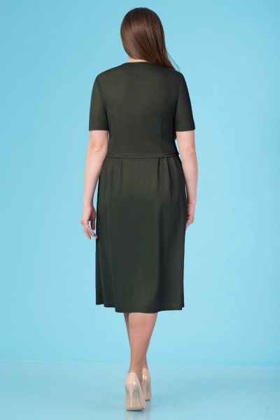 Летнее платье с кружевом, вытачками и складкой Линия Л Б-1661 зеленый - фото 3