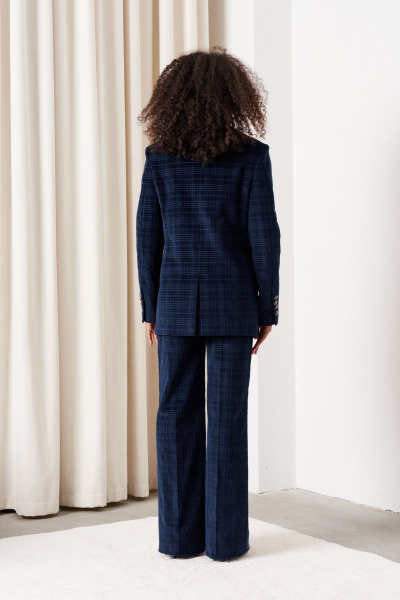 Синий двубортный жакет полуприлегающего силуэта с карманами C. of PAPAYA NEW 1737 - фото 2