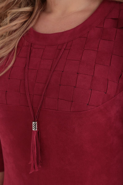 Полуприлегающее демисезонное платье с кокеткой Tensi 298а марсала - фото 4