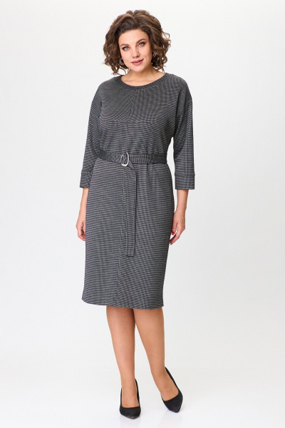 Платье из трикотажа с поясом для делового образа Zlata 4248 графит - фото 1