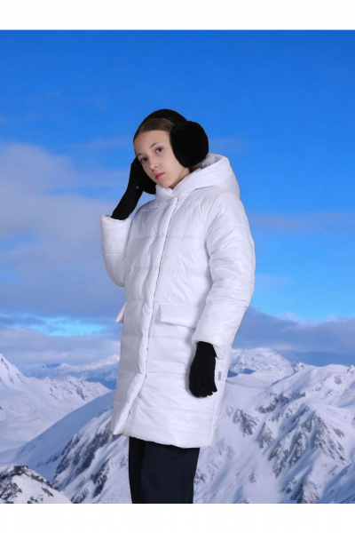 Пальто из плащевой ткани с утеплителем для демисезона Франтишка З-3513м -24с-121-с78 белый - фото 2