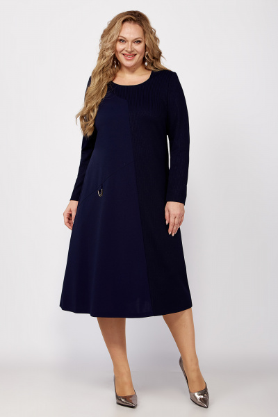 Платье из трикотажа с горизонтальными подрезами и карманами Algranda А3948-a-с - фото 1