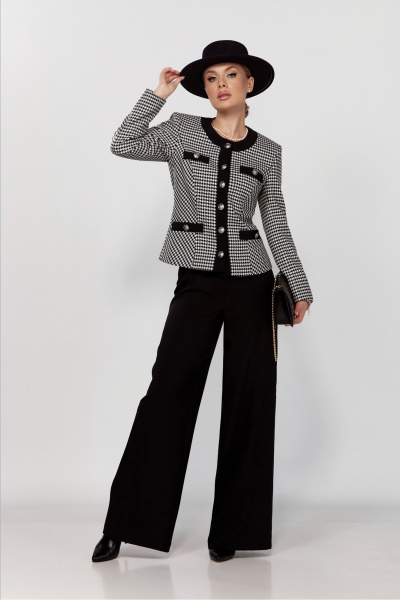 Элегантный костюм жакет и брюки в стиле Chanel DOGGI 2975 - фото 1