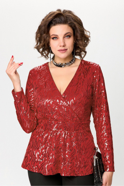 Нарядный красный и черный комплект из пайеток и трикотажа Lady Secret 2976 - фото 3