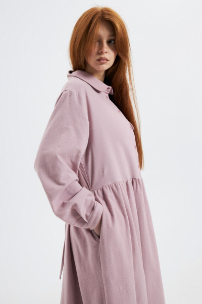 Платье прямого силуэта из мягкой хлопковой фланели Individual design 24241 розовый - фото 2