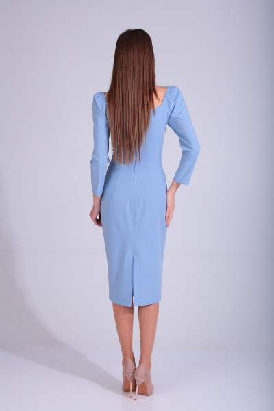 Круглогодичное нарядное платье из текстиля с вырезом и вставками Your size 2072 - фото 5