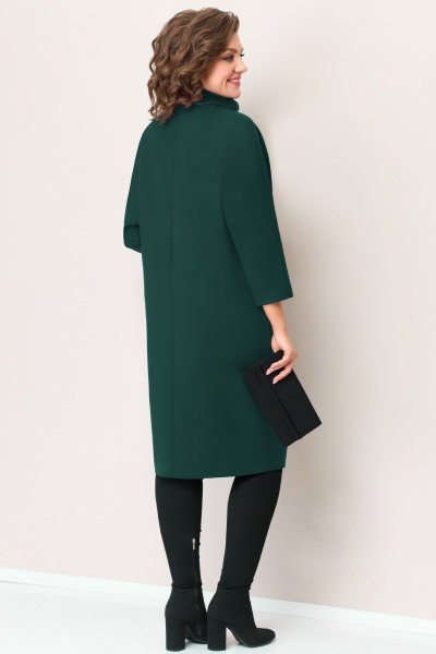 Миди платье из вискозы и трикотажа с украшением VOLNA 1316 бутылочный - фото 3