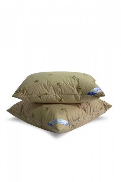 подушка хлопковая круглая стандартная с чехлом съемным Delford 1ШП-УП21 бежевый_с_ рисунком - фото 1