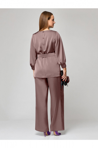 Летний комплект блуза и брюки из текстиля на каждый день Мишель стиль 1160-1 капучино - фото 2
