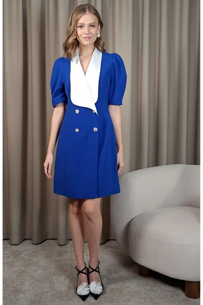 Платье нарядное из костюмной ткани с выточками Lokka 1533С - фото 1