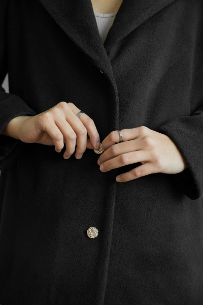 Жакет удлиненный прямой стиль на каждый день из вискозы SK Brand SK7201 черный - фото 11