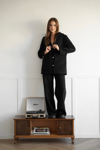 Брюки деловые прямого кроя из вискозы и трикотажа SK Brand SK7202 черный - фото 6