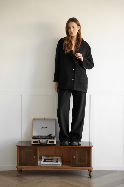 Брюки деловые прямого кроя из вискозы и трикотажа SK Brand SK7202 черный - фото 1