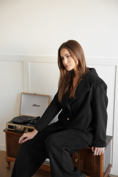 Брюки деловые прямого кроя из вискозы и трикотажа SK Brand SK7202 черный - фото 3