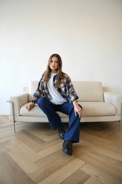 Брюки джинсовые прямого кроя с карманами SK Brand SK7204 синий - фото 3