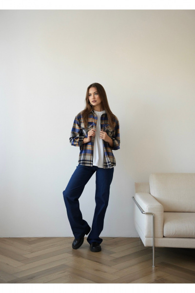 Брюки джинсовые прямого кроя с карманами SK Brand SK7204 синий - фото 2