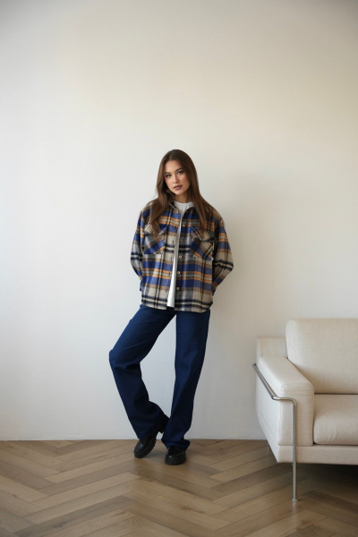 Брюки джинсовые прямого кроя с карманами SK Brand SK7204 синий - фото 1