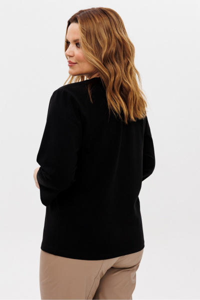 Джемпер с принтом змеи из трикотажа хлопка Rumoda 2239 черный - фото 7