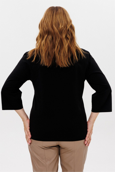 Джемпер с принтом змеи из трикотажа хлопка Rumoda 2239 черный - фото 6