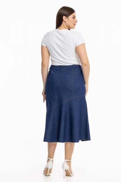 Джинсовая юбка с расширением из клиньев в летнем стиле Avila 0980 темно-синий - фото 6