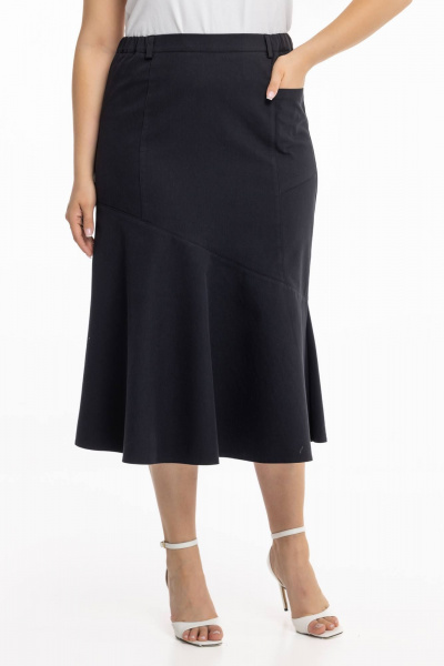 Джинсовая юбка с расширением и клиньями для повседневности Avila 0980 черный - фото 6