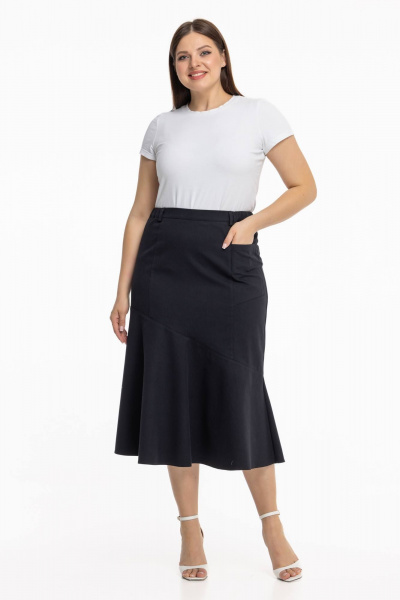 Джинсовая юбка с расширением и клиньями для повседневности Avila 0980 черный - фото 7