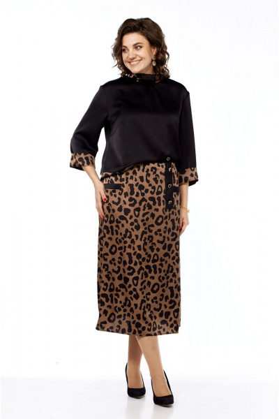 Комплект блузка и юбка из текстиля для повседневности VIA-Mod 648 - фото 2