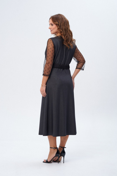 Платье с юбкой и съемной деталью из текстильных тканей TVIN 7827 графит - фото 8