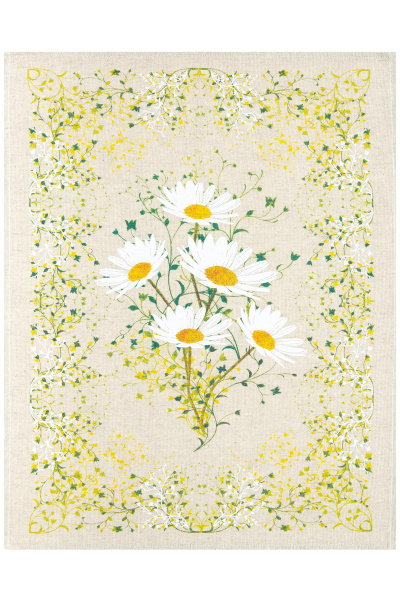 Полотенце жаккардовое с печатью с рисунком 976 круглогодичное Belaruski Len 22С142-ШР+К/п.р. 1 Полевые ромашки (мини) - фото 1