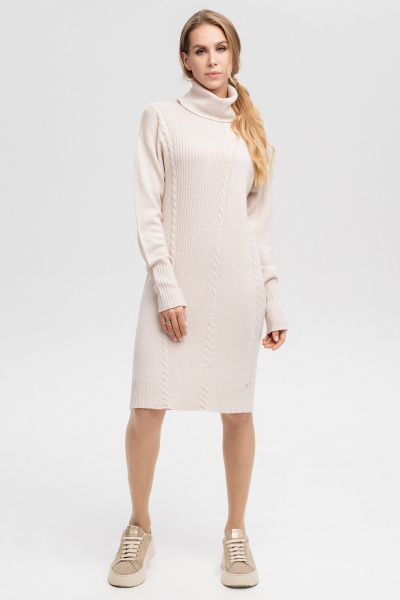 Мягкое трикотажное платье из кашемира и мерина AREOLA 10382 брюле - фото 3