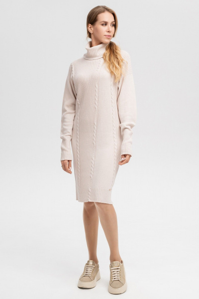 Мягкое трикотажное платье из кашемира и мерина AREOLA 10382 брюле - фото 1