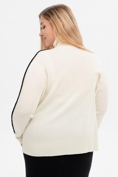 Джемпер свободный из шерстяной итальянской пряжи AREOLA 10460 жемчуг - фото 12