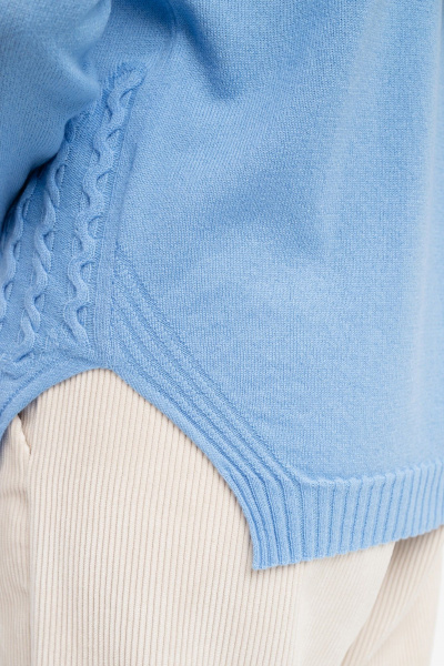 Джемпер с V-образным вырезом из кашемира AREOLA 10462 незабудка - фото 14