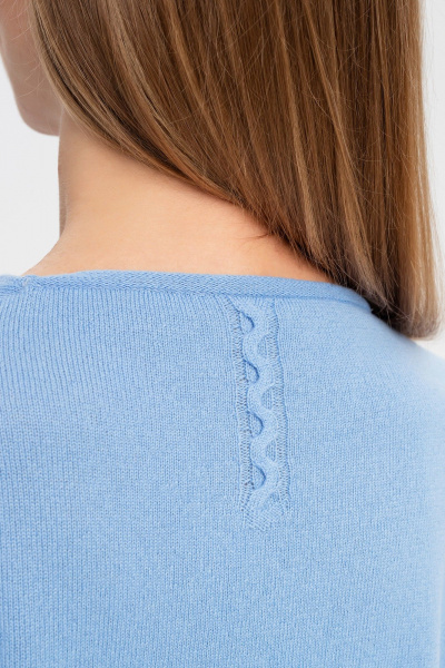 Джемпер с V-образным вырезом из кашемира AREOLA 10462 незабудка - фото 13