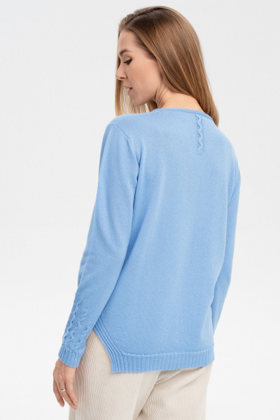 Джемпер с V-образным вырезом из кашемира AREOLA 10462 незабудка - фото 12