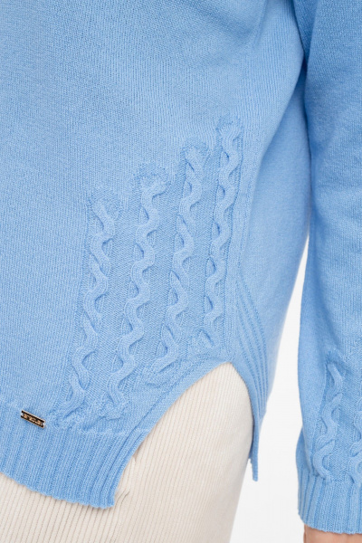 Джемпер с V-образным вырезом из кашемира AREOLA 10462 незабудка - фото 15